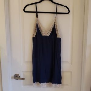 Navy Blue Victoria's Secret Nightie Slip L Vintage